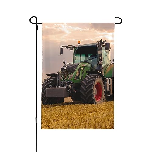 Doppelseitige Gartenflagge, grüner Traktor, Getreidefelddruck, Heimdekoration, Hof, Rasen, hängende Flaggen, 30 x 45 cm von NIBABA
