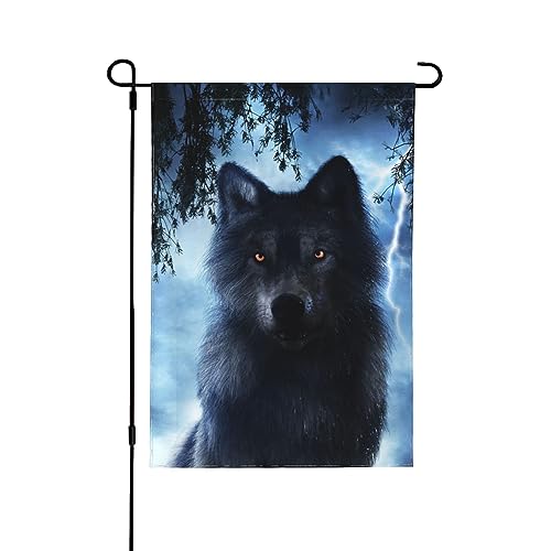 Doppelseitige Gartenflagge für den Außenbereich, Wolf allein, stürmischer Himmel, Heimdekoration, Hof, Rasen, hängende Flaggen, 70 x 100 cm Doppelseitige Gartenflagge für den Außenbereich, Wolf allein, stürmischer Himmel, Heimdekoration, Hof, Rasen, hängende Flaggen, 70 x 100 cm von NIBABA