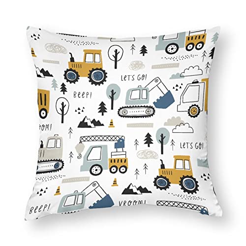 NIBABA Kissenbezüge, 1 Stück, Bagger, dekorative Kissenbezüge, 35 x 35 cm, weiches Polyester, quadratisch, für Wohnzimmer, Sofa, Couch, Bett von NIBABA