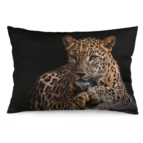 NIBABA Kissenbezüge, 1 Stück, afrikanischer Wild-Leoparden-Deko-Kissenbezug, 35 x 50 cm, weiches Polyester, quadratisch von NIBABA