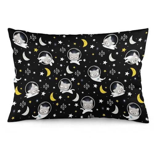 NIBABA Kissenbezüge, 1 Stück, bezaubernde, niedliche Weltraumkatze, Astronaut, dekorative Kissenbezüge, 40 x 60 cm, weiches Polyester, quadratisch von NIBABA