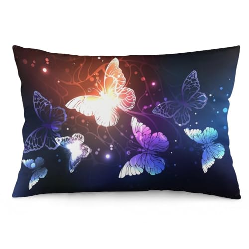 NIBABA Kissenbezüge, 1 Stück, schöne Schmetterlinge, Pop-Art, dekorative Kissenbezüge, 50 x 75 cm, weiches Polyester, quadratisch NIBABA Kissenbezüge, 1 Stück, schöne Schmetterlinge, Pop-Art, dekorative Kissenbezüge, 50 x 75 cm, weiches Polyester, quadratisch von NIBABAEU