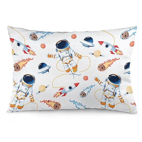 NIBABA Kissenbezüge, 1 x Astronaut im Weltraum, Galaxie, dekorative Kissenbezüge, 40 x 60 cm, weiches Polyester, quadratisch von NIBABA