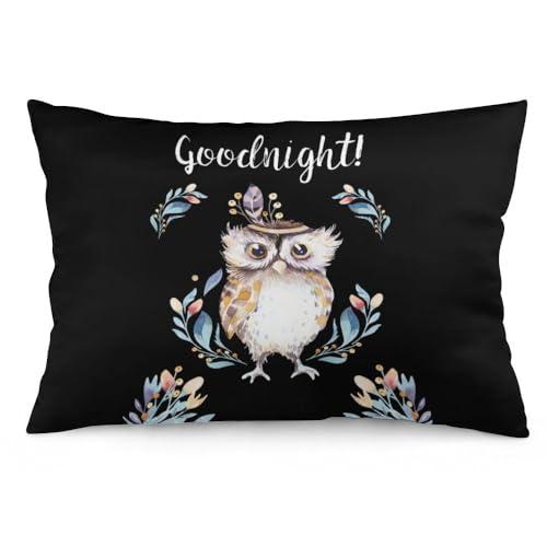 NIBABA Kissenbezüge 1 Stück Goodnight süße kindische Eule dekorative Kissenbezüge 40 x 60 cm weiches Polyester quadratisch Kissenbezüge Kissenbezüge NIBABA Kissenbezüge 1 Stück Goodnight süße kindische Eule dekorative Kissenbezüge 40 x 60 cm weiches Polyester quadratisch Kissenbezüge Kissenbezüge von NIBABA
