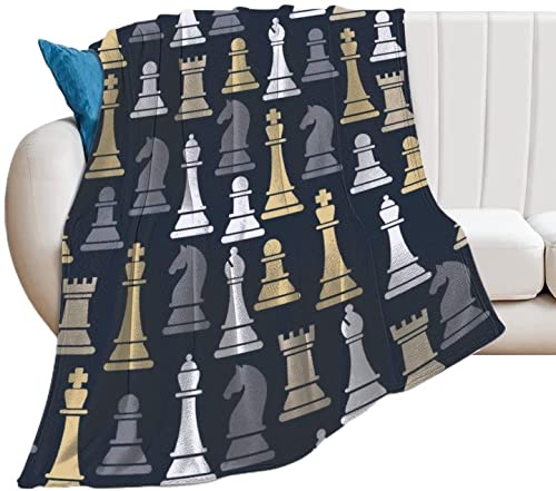 Schach-Überwurfdecke, ultraweiche Fleece-Decke, leichte Bettdecke, Steppdecke, strapazierfähige Heimdekoration, Sofadecke, Decken und Überwürfe für Kinder (chess4, 150 x 200 cm) von NIBABA