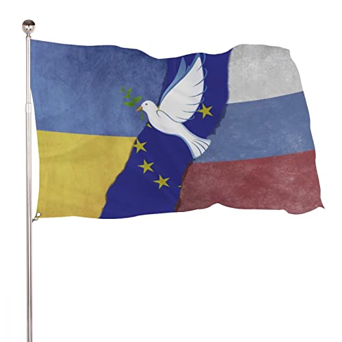 Ukrainische Flagge, Banner, Ukraine Russland Friedensvogel Druck, Ukrainische Nationalflaggen, lebendige Farben und UV-beständige Flaggen, Rasendekoration, 60 x 90 cm von NIBABA