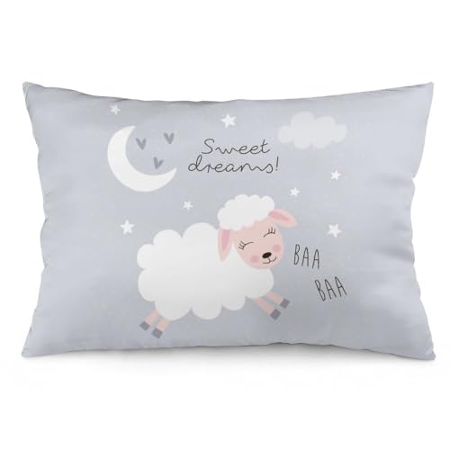 NIBABA Kissenbezüge, 1 Stück, Sweet Dreams Schaf, dekorativer Überwurf-Kissenbezug, 40 x 60 cm, weiches Polyester, rechteckige Kissenbezüge von NIBABAEU