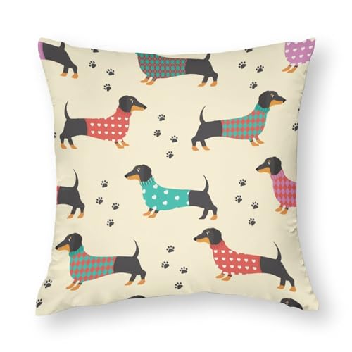 NIBABA Kissenbezüge, 1 Stück, niedliche Tiere, Dackel, dekorative Kissenbezüge, 80 x 80 cm, weiches Polyester, quadratisch NIBABA Kissenbezüge, 1 Stück, niedliche Tiere, Dackel, dekorative Kissenbezüge, 80 x 80 cm, weiches Polyester, quadratisch von NIBABAEU