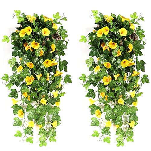 NIBESSER 2 Stück Künstliche Hängepflanze Kunstblumen Hängend Wie Echt 90cm Blumen Rebe Balkonpflanzen Plastikpflanzen Wanddekoration für Küche Zimmer Wand Balkon Fenster NIBESSER 2 Stück Künstliche Hängepflanze Kunstblumen Hängend Wie Echt 90cm Blumen Rebe Balkonpflanzen Plastikpflanzen Wanddekoration für Küche Zimmer Wand Balkon Fenster von NIBESSER