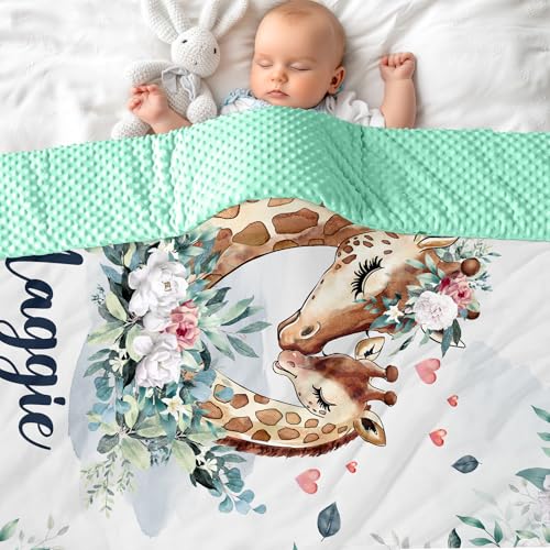 NIBESSER Babydecke mit Name Personalisierte Kinderdecke Baumwolle Individuelle Krabbeldecke doppelseitig Kuscheldecke Geschenk für Mädchen oder Jungen von NIBESSER