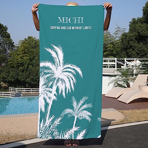 NIBESSER Badetuch mit Namen Groß Personalisiert Strandtuch 75x150cm Schnelltrocknend Duschtuch Strandtuch Saunatuch Badehandtuch Personalisierte Geschenke für den Strand, Reise, Sauna von NIBESSER