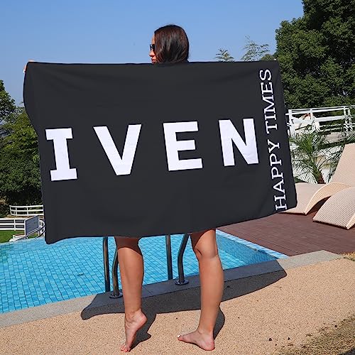Badetuch mit Namen Groß Strandtuch 80x160cm Schnelltrocknend Duschtuch Personalisierte Strandtuch Saunatuch Badehandtuch von NIBESSER