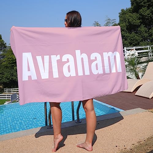 NIBESSER Badetuch mit Namen Groß Strandtuch 80x160cm Schnelltrocknend Duschtuch Personalisierte Strandtuch Saunatuch Badehandtuch von NIBESSER