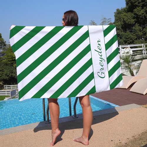 NIBESSER Badetuch mit Namen Personalisiertes Strandtuch Mikrofaser Handtuch Ultra Leicht Sandfreies Damen Strandtuch XXL für Strand, Reise, Sauna, 75x150cm von NIBESSER