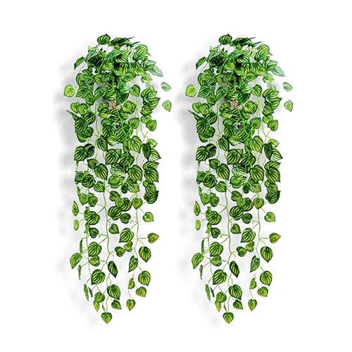 NIBESSER Künstliche Efeu-Girlande 4 Stück UV-beständig grüne Blätter künstliche Pflanzen Hängepflanze für Zuhause Küche Garten Büro Hochzeit Wanddekoration von NIBESSER