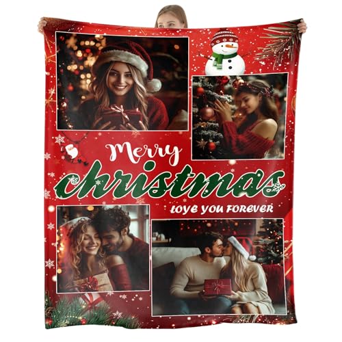 NIBESSER Personalisierte Decke Mit Foto Super Weich Kuscheldecke mit Eigenem Foto und Text, für Geburtstag Weihnachten Hochzeit Jahrestag Geschenk von NIBESSER