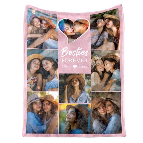 NIBESSER Personalisierte Decke Mit Foto Super Weich Kuscheldecke mit Eigenem Foto und Text, für Geburtstag Weihnachten Hochzeit Jahrestag Geschenk von NIBESSER