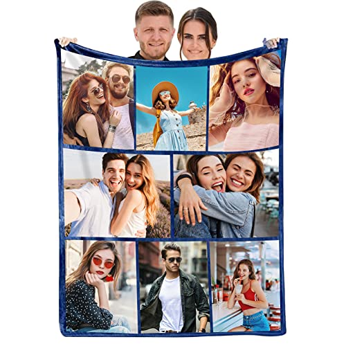 NIBESSER Personalisierte Decke Mit Foto Text Super Weich Personalisierte Fotodecke Personalisierte kuscheldecke Collage, für Geburtstag Weihnachten Hochzeit Jahrestag Geschenk von NIBESSER