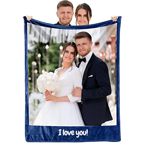 NIBESSER Personalisierte Decke Mit Foto Text Super Weich Personalisierte Fotodecke Personalisierte kuscheldecke Collage, für Geburtstag Weihnachten Hochzeit Jahrestag Geschenk von NIBESSER