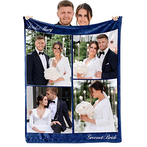 NIBESSER Personalisierte Decke Mit Foto Text Super Weich Personalisierte Fotodecke Personalisierte kuscheldecke Collage, für Geburtstag Weihnachten Hochzeit Jahrestag Geschenk von NIBESSER