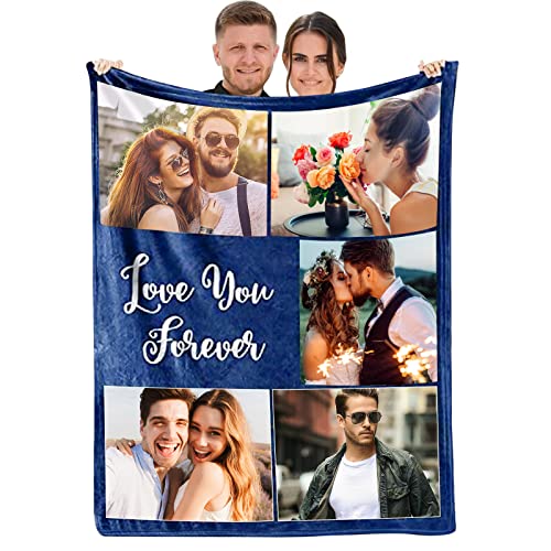 NIBESSER Personalisierte Decke Mit Foto Text Super Weich Personalisierte Fotodecke Personalisierte kuscheldecke Collage, für Geburtstag Weihnachten Hochzeit Jahrestag Geschenk von NIBESSER