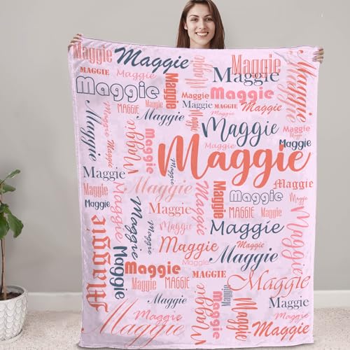 NIBESSER Personalisierte Decke mit Namen oder Wunschtext Kuscheldecke Kinder extra weiche softe Sofadecke/Wohndecke Personalisiert Geschenke für Geburtstag, Weihnachten von NIBESSER