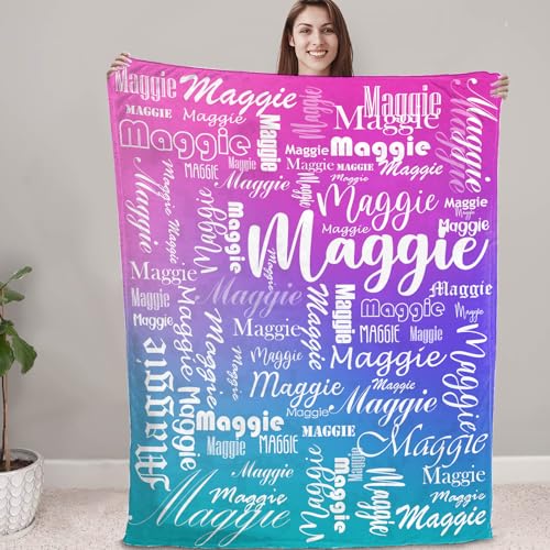 NIBESSER Personalisierte Decke mit Namen oder Wunschtext Kuscheldecke Kinder extra weiche softe Sofadecke/Wohndecke Personalisiert Geschenke für Geburtstag, Weihnachten von NIBESSER