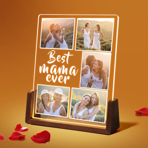 Personalisierte Geschenke für Mama Muttertagsgeschenke Foto-Geschenk von Tochter & Sohn, Acryl Glasbild mit Foto Geburtstag- Led Bilderrahmen die Besten Geschenke für Mütter Personalisierte Geschenke für Mama Muttertagsgeschenke Foto-Geschenk von Tochter & Sohn, Acryl Glasbild mit Foto Geburtstag- Led Bilderrahmen die Besten Geschenke für Mütter von NIBESSER