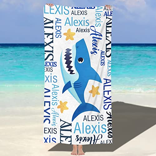 NIBESSER Personalisiertes Strandtuch mit Namen 76x152cm Mikrofaser Strandtuch schnell trocknendes Badetuch Personalisierte Geschenke für den Strand, Reise, Sauna von NIBESSER