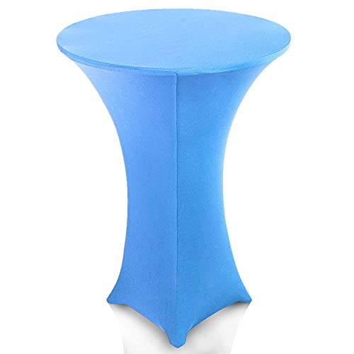 NIBESSER Stehtischhussen Universal Strech Husse waschbar Tisch-Überzug für Stehtische Partytisch Bistrotische pflegeleicht (Hellblau，80-85cm) von NIBESSER