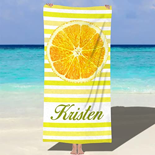 NIBESSER Strandtuch mit Namen 76x152cm Personalisiertes Badetuch schnell trocknendes Mikrofaser Strandtuch Personalisierte Geschenke für den Strand, Reise, Sauna von NIBESSER