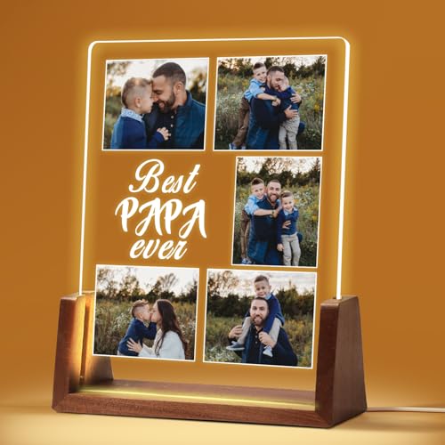 Vatertagsgeschenke für Papa- Personalisiertes Papa Foto-Geschenk von Tochter & Sohn, Acryl Glasbild mit Foto Geburtstag- Led Bilderrahmen die Besten Geschenke für Vater Vatertagsgeschenke für Papa- Personalisiertes Papa Foto-Geschenk von Tochter & Sohn, Acryl Glasbild mit Foto Geburtstag- Led Bilderrahmen die Besten Geschenke für Vater von NIBESSER