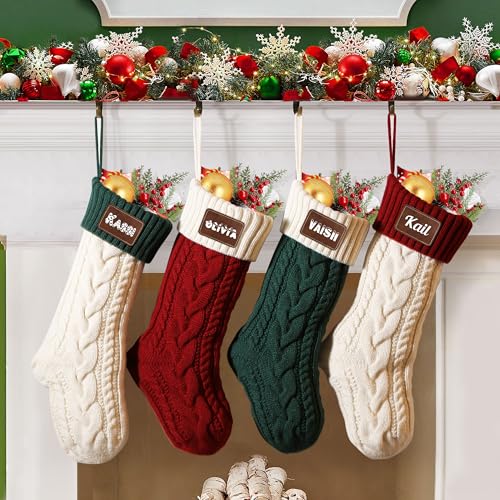 Weihnachtsstrumpf Personalisiert Nikolausstrumpf mit Benutzerdefinierte Namen 18” Großer gestrickter Weihnachtsstrumpf Christmas Stockings für Feiertags, Familienparty, Dekoration Weihnachtsstrumpf Personalisiert Nikolausstrumpf mit Benutzerdefinierte Namen 18” Großer gestrickter Weihnachtsstrumpf Christmas Stockings für Feiertags, Familienparty, Dekoration von NIBESSER