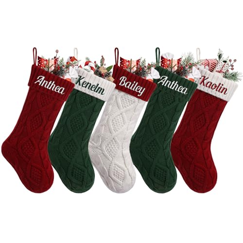 Weihnachtsstrumpf Personalisiert Nikolausstrumpf mit Benutzerdefinierte Namen 18” Großer gestrickter Weihnachtsstrumpf Christmas Stockings für Feiertags, Familienparty, Dekoration Weihnachtsstrumpf Personalisiert Nikolausstrumpf mit Benutzerdefinierte Namen 18” Großer gestrickter Weihnachtsstrumpf Christmas Stockings für Feiertags, Familienparty, Dekoration von NIBESSER