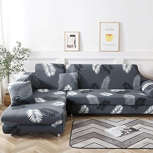 Nibesser 2-teiliges Sofabezug für Ecksofa mit Armlehnen, Modell L, Sofa, Schutz, ausziehbar, Staubschutz (160 g/m) von NIBESSER