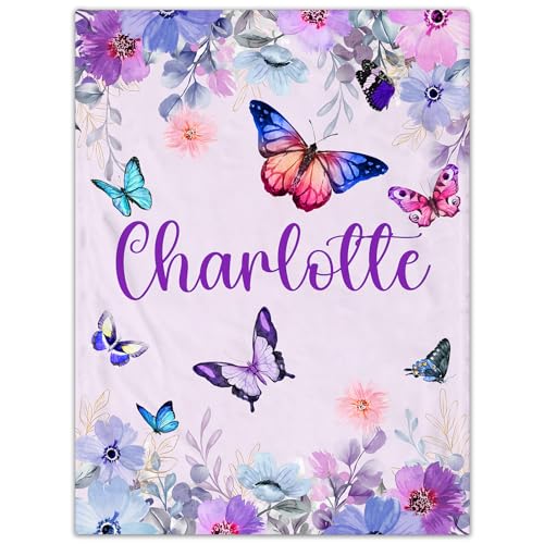 Personalisierte Babydecke mit Namen oder Wunschtext Kuscheldecke Flauschige Personalisierte Baby Geschenke Geburt Kinderdecke Namensdecke Tier Elefant Panda Besticktes Geschenk für Mädchen und Junge von NIBESSER