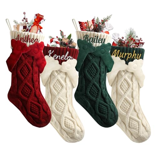 Weihnachtsstrumpf Personalisiert Nikolausstrumpf mit Benutzerdefinierte Namen 18” Großer gestrickter Weihnachtsstrumpf Christmas Stockings für Feiertags, Familienparty, Dekoration Weihnachtsstrumpf Personalisiert Nikolausstrumpf mit Benutzerdefinierte Namen 18” Großer gestrickter Weihnachtsstrumpf Christmas Stockings für Feiertags, Familienparty, Dekoration von NIBESSER
