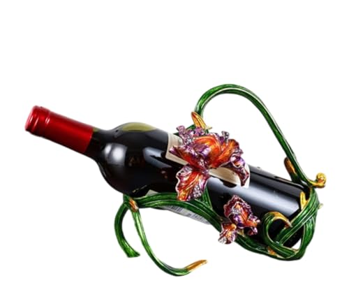 NIBHZ Hochwertiges, Kreatives Rotweinregal aus Metall Im Europäischen Stil mit Handgefertigten Weinregalornamenten,A von NIBHZ