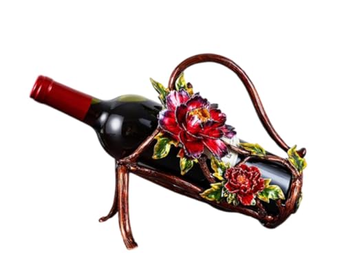NIBHZ Hochwertiges, Kreatives Rotweinregal aus Metall Im Europäischen Stil mit Handgefertigten Weinregalornamenten,C von NIBHZ