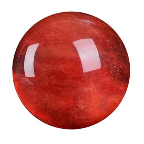 NIBHZ Rote Obsidian-Kugel mit Ständer, Natürliche Rote Kristall-Rubin-Kugel, Schmelzender Quarzkristall-Edelstein für Meditation, Feng Shui, Weissagung, Kugel,red Crystal Ball-8~9cm von NIBHZ