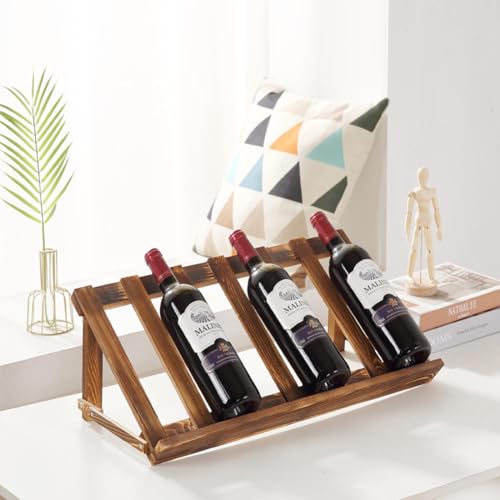 NIBHZ Rotweinregal-Ornamente, Massivholz-Rotweinschrank für Den Haushalt, Kleines Kommerzielles Weinregal, Diagonale Weinflaschenhalterung,Brown-B von NIBHZ