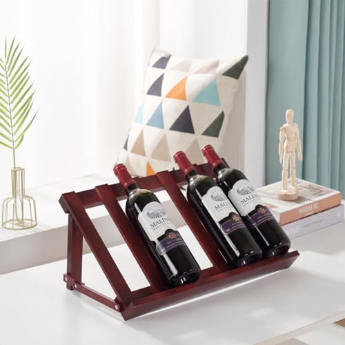 NIBHZ Rotweinregal-Ornamente, Massivholz-Rotweinschrank für Den Haushalt, Kleines Kommerzielles Weinregal, Diagonale Weinflaschenhalterung,Walnut-B von NIBHZ
