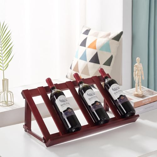 NIBHZ Rotweinregal-Ornamente, Massivholz-Rotweinschrank für Den Haushalt, Kleines Kommerzielles Weinregal, Diagonale Weinflaschenhalterung,Walnut-C von NIBHZ