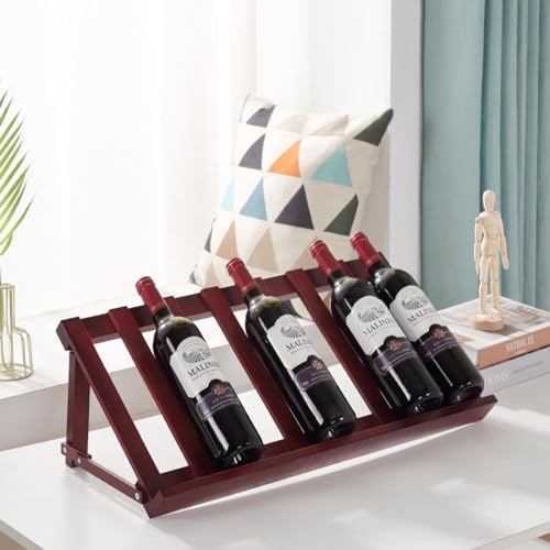 NIBHZ Rotweinregal-Ornamente, Massivholz-Rotweinschrank für Den Haushalt, Kleines Kommerzielles Weinregal, Diagonale Weinflaschenhalterung,Walnut-D von NIBHZ