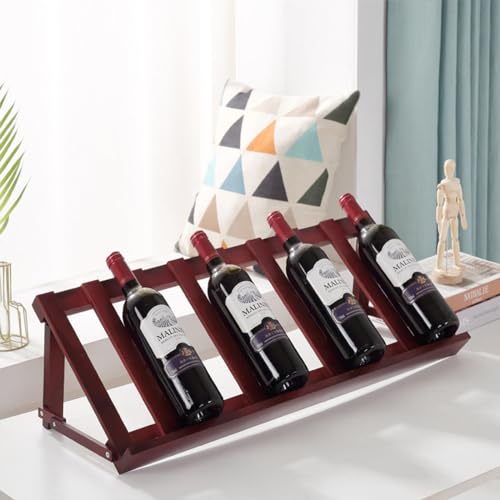 NIBHZ Rotweinregal-Ornamente, Massivholz-Rotweinschrank für Den Haushalt, Kleines Kommerzielles Weinregal, Diagonale Weinflaschenhalterung,Walnut-E von NIBHZ