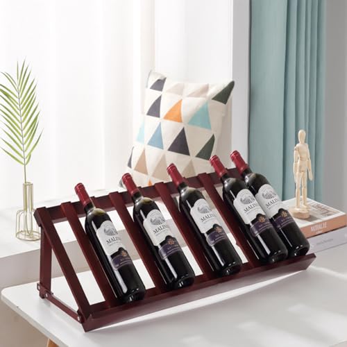 NIBHZ Rotweinregal-Ornamente, Massivholz-Rotweinschrank für Den Haushalt, Kleines Kommerzielles Weinregal, Diagonale Weinflaschenhalterung,Walnut-F von NIBHZ
