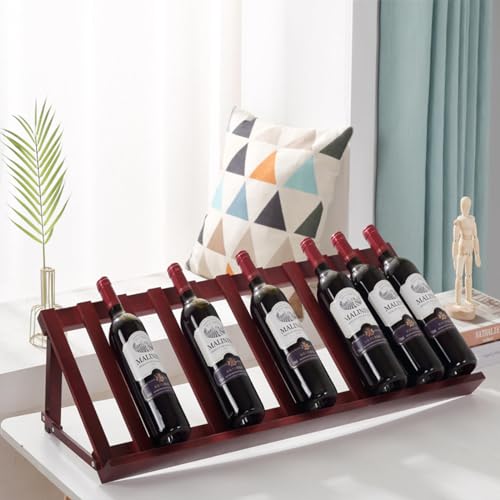 NIBHZ Rotweinregal-Ornamente, Massivholz-Rotweinschrank für Den Haushalt, Kleines Kommerzielles Weinregal, Diagonale Weinflaschenhalterung,Walnut-G von NIBHZ