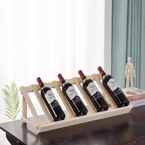NIBHZ Rotweinregal-Ornamente, Massivholz-Rotweinschrank für Den Haushalt, Kleines Kommerzielles Weinregal, Diagonale Weinflaschenhalterung,White-E von NIBHZ