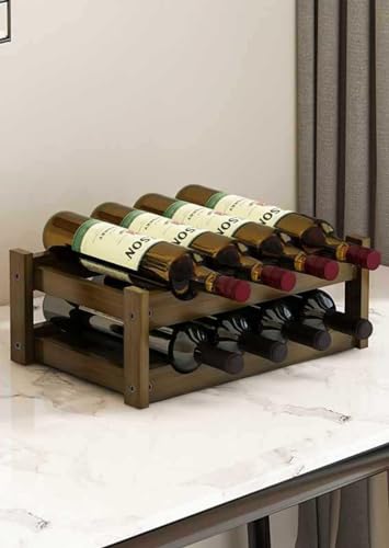 NIBHZ Weinregal aus Bambus, Robustes und Langlebiges Flaschenregal, Weinhalter für Keller, Getränke,B von NIBHZ