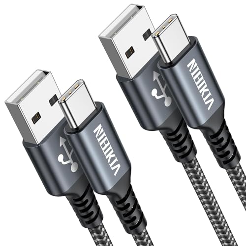 USB C Kabel, [2 Stück 3M] Nylon Fast Charge Schnellladekabel Typ C Ladekabel für Samsung Galaxy S22 S21 S20 S10 A13 A14 A21 A40 A53 A54, Google Pixel, Motorolo, Nokia, Xiaomi Redmi von NIBIKIA